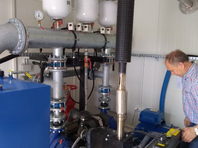 Pompownia hydrantowa  Zestawem pompowy BELFIRE.
Pompa główna z silnikiem elektrycznym 45kW.
Pompa rezerwowa z silnikiem DIESEL.